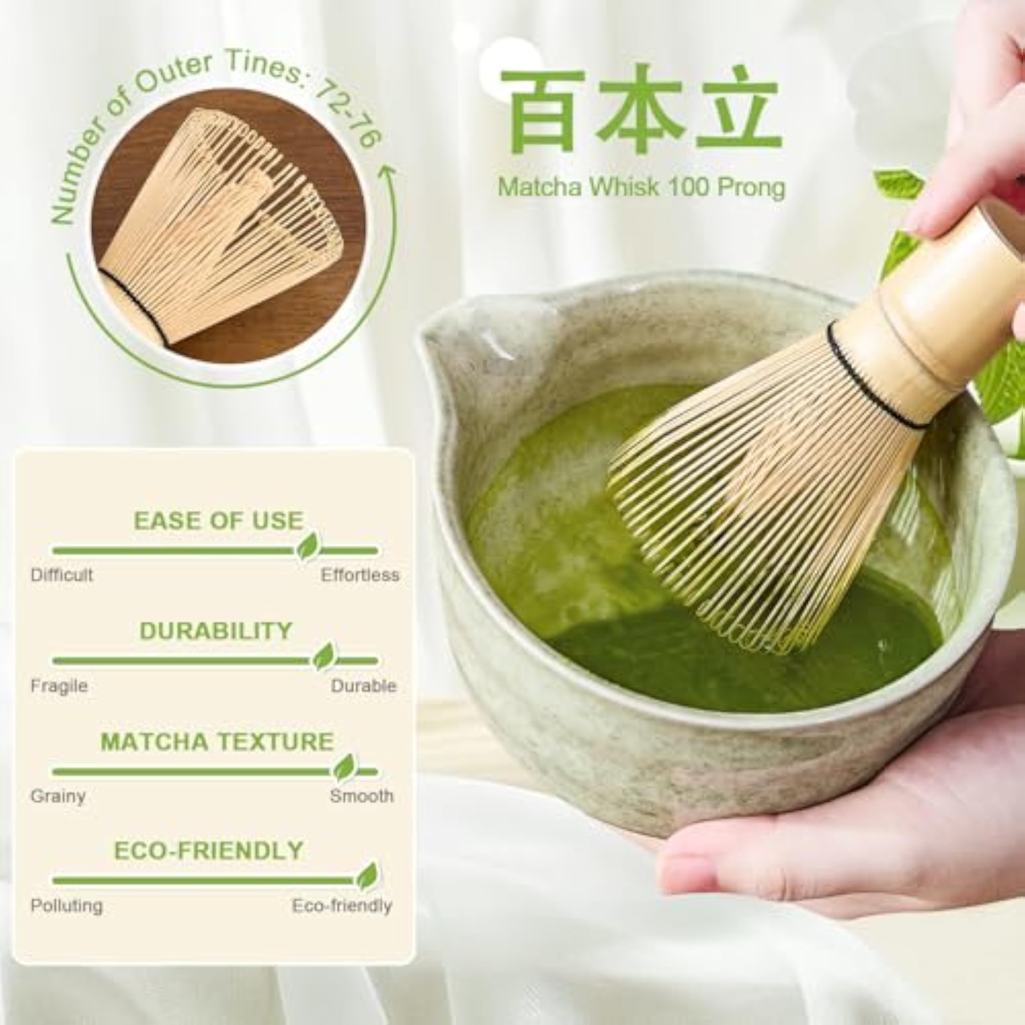 5pcs Matcha Whisk Set with Bowl, Holder & Sifter